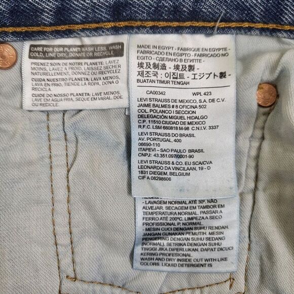 Levi's 501 Jeans Original Button Fly Straight Leg Lt-Med 38X30 (act. in pics) - Picture 9 of 15